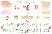 Bird Post - Watercolor Collection, an Illustration by ColorfulNest (Thumbnail 2 of 8)