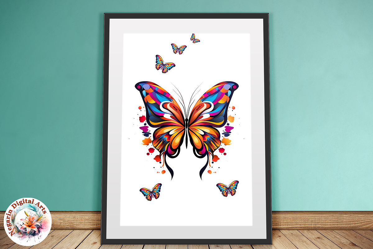 Watercolor Butterfly Logo Art, an Object Graphic by Negarin Digital Art (Photo 9 of 11)