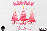 Hooray Christmas Pink Christmas Tree, an Illustration by DreamCafeArt (Thumbnail 1 of 6)