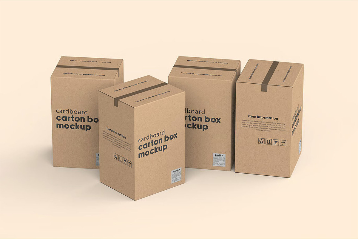 Vertical Cardboard Carton Box Mockup, a Packaging Mockup by zphotographystudio (Photo 4 of 10)