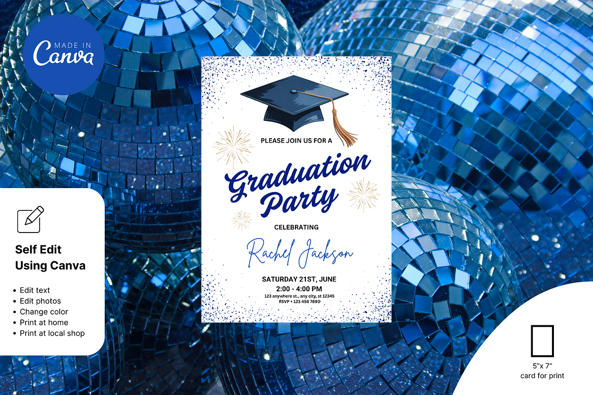 Blue Graduation Invitation, an Invitation Template by Earth5168 (Photo 6 of 9)