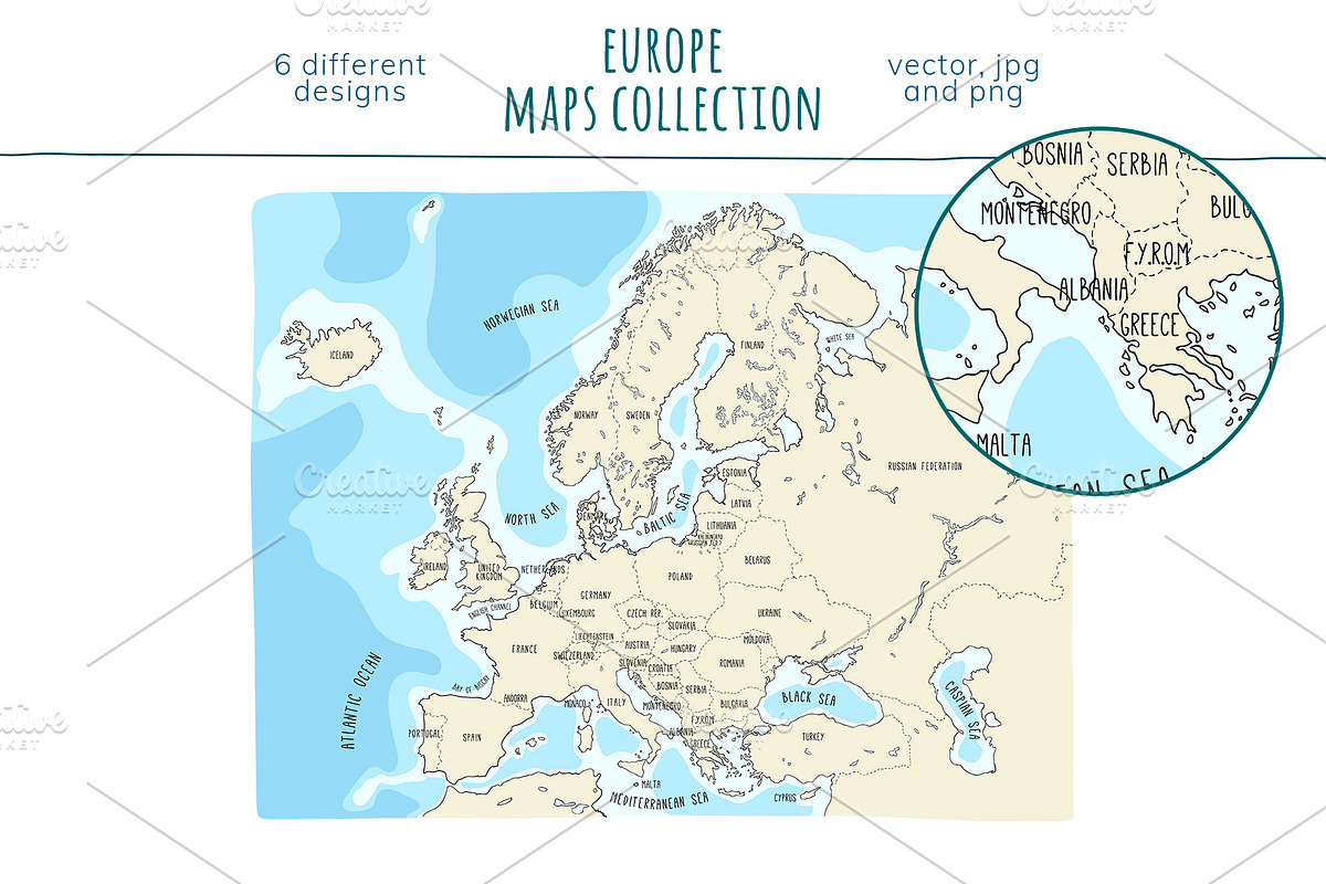 Europe Maps Collection, an Education Illustration by Illustrationsforteachers (Photo 8 of 8)