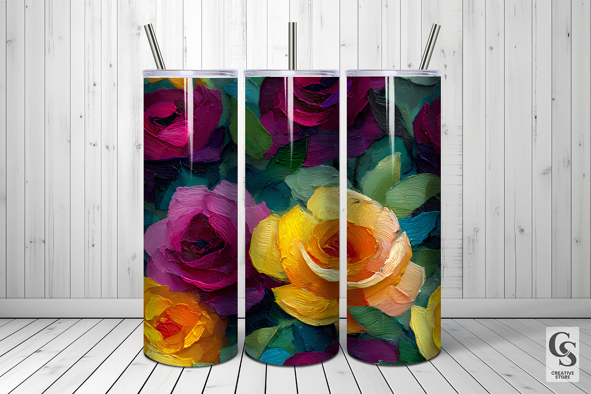 Painted Mixed Media Roses Patterns, a Pattern Graphic by Creative Store (Photo 3 of 5)