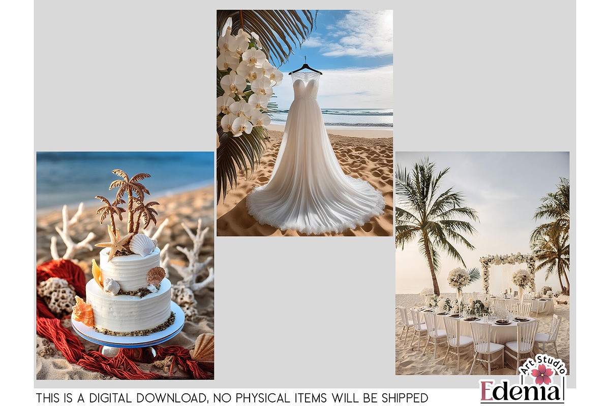 Beach Wedding Papers Sublimation, a Wallpaper Graphic by EdeniaArtStudio (Photo 14 of 15)