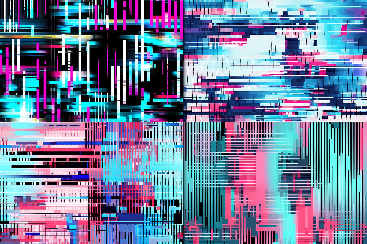 20 Seamless Digital Glitch Patterns, a Pattern Graphic by Nordic Design (Photo 8 of 9)