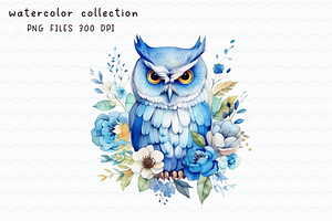 Owl Watercolor Clip Art