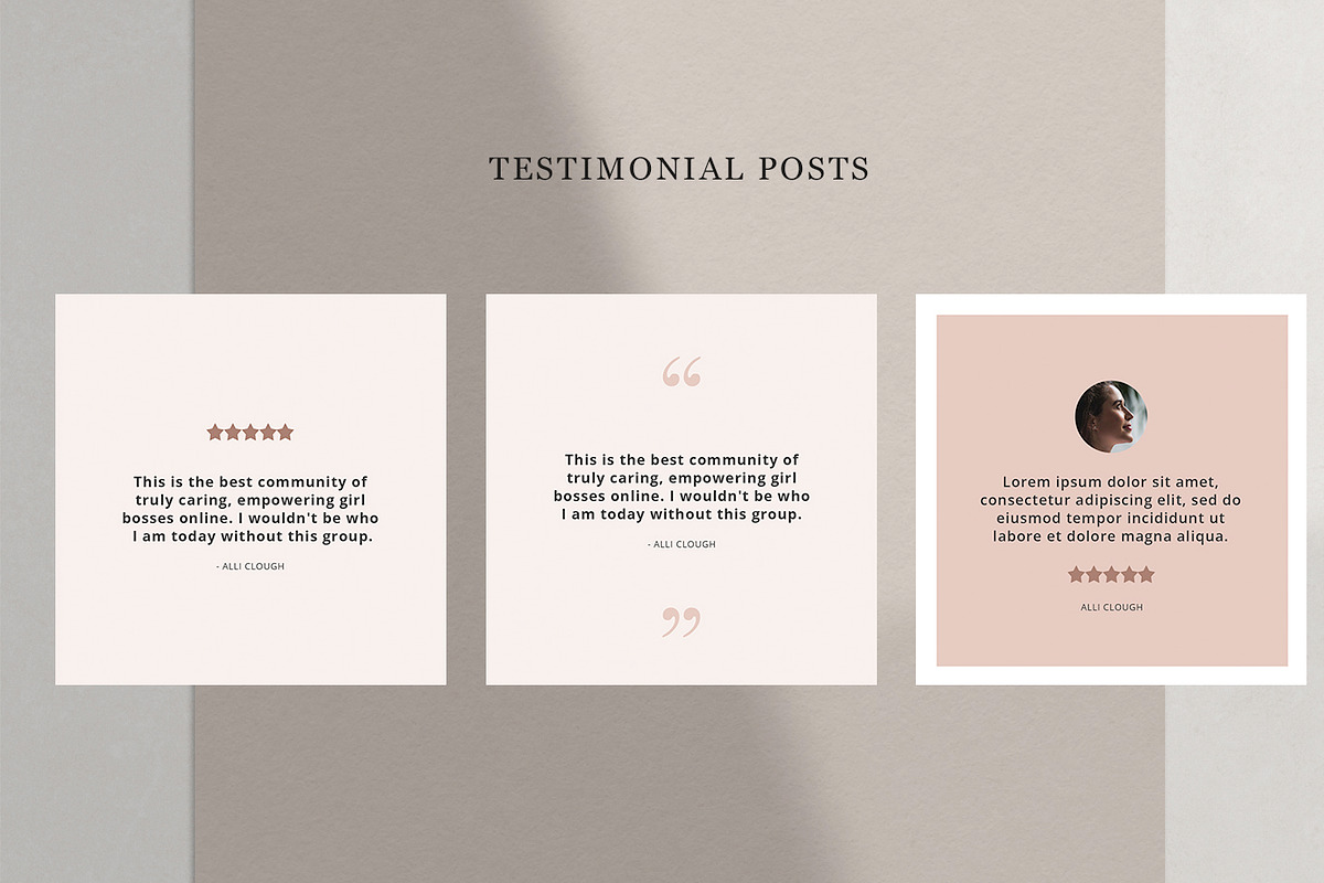 Blush Vibes Instagram CANVA PSD, a Social Media Template by Edit & Go Templates (Photo 2 of 8)