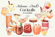 Autumn Cocktails Drinks Watercolor, a Food Illustration by Catch the Dream Art (Thumbnail 1 of 8)