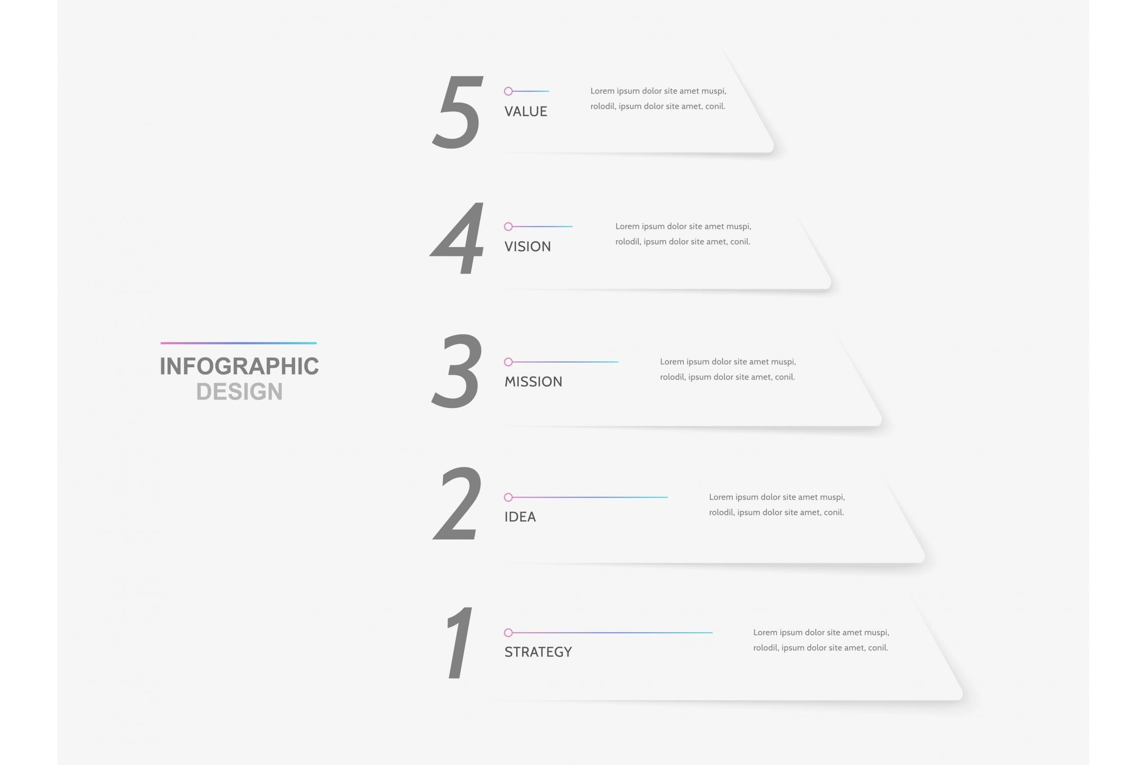 Minimal 5 level infographic chart, a Presentation Template by TotallypicRF