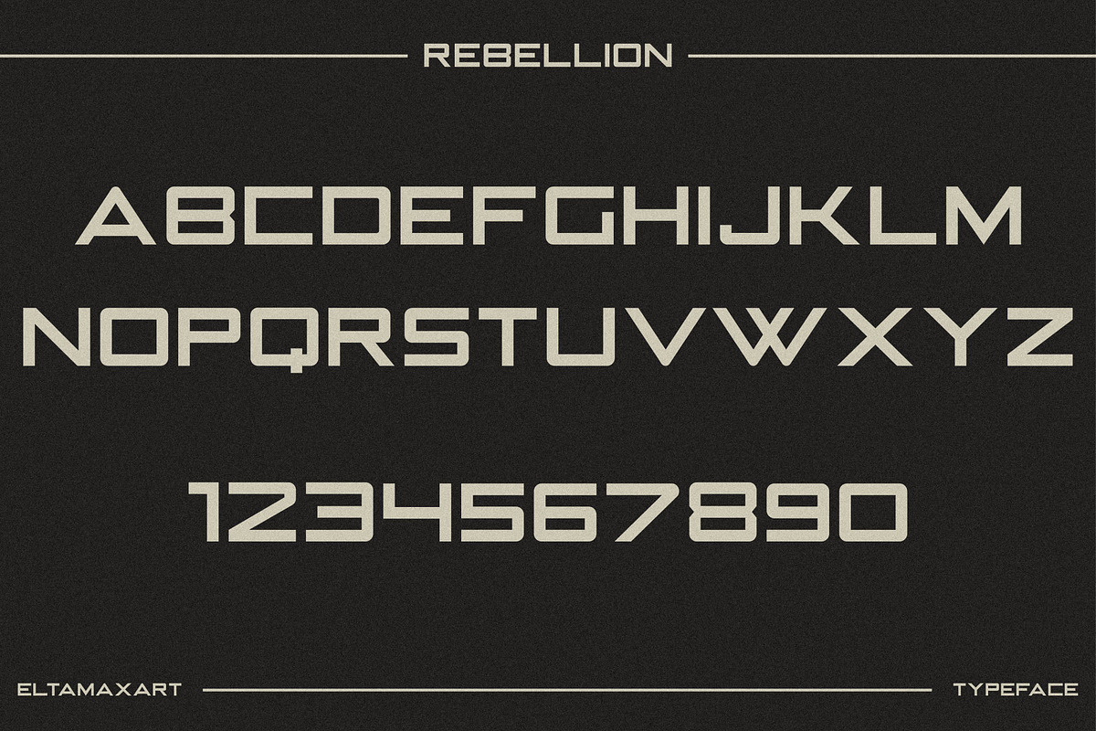 Rebellion Futuristic Font, a Sans Serif Font by EltaMaxArt (Photo 7 of 10)