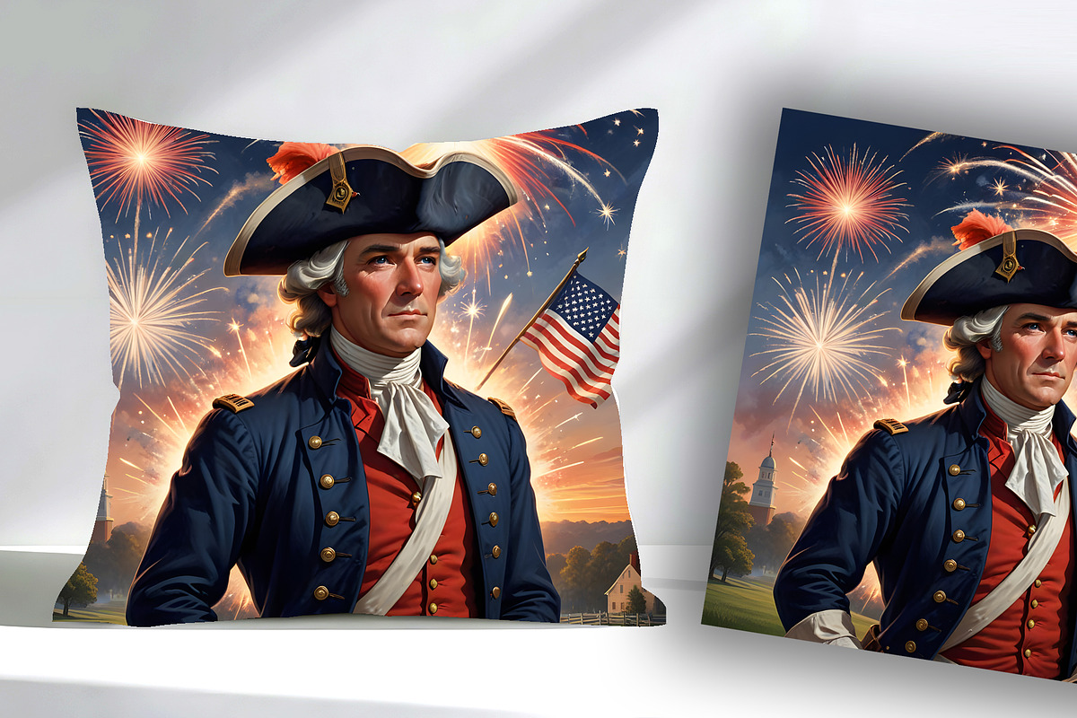 Patriot Man and American Flag 1776, a Person Illustration by Sharon Schwalbe (Photo 3 of 4)