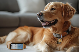 Golden Retriever resting near a conn, an Animal Photo by Pixeness Studio