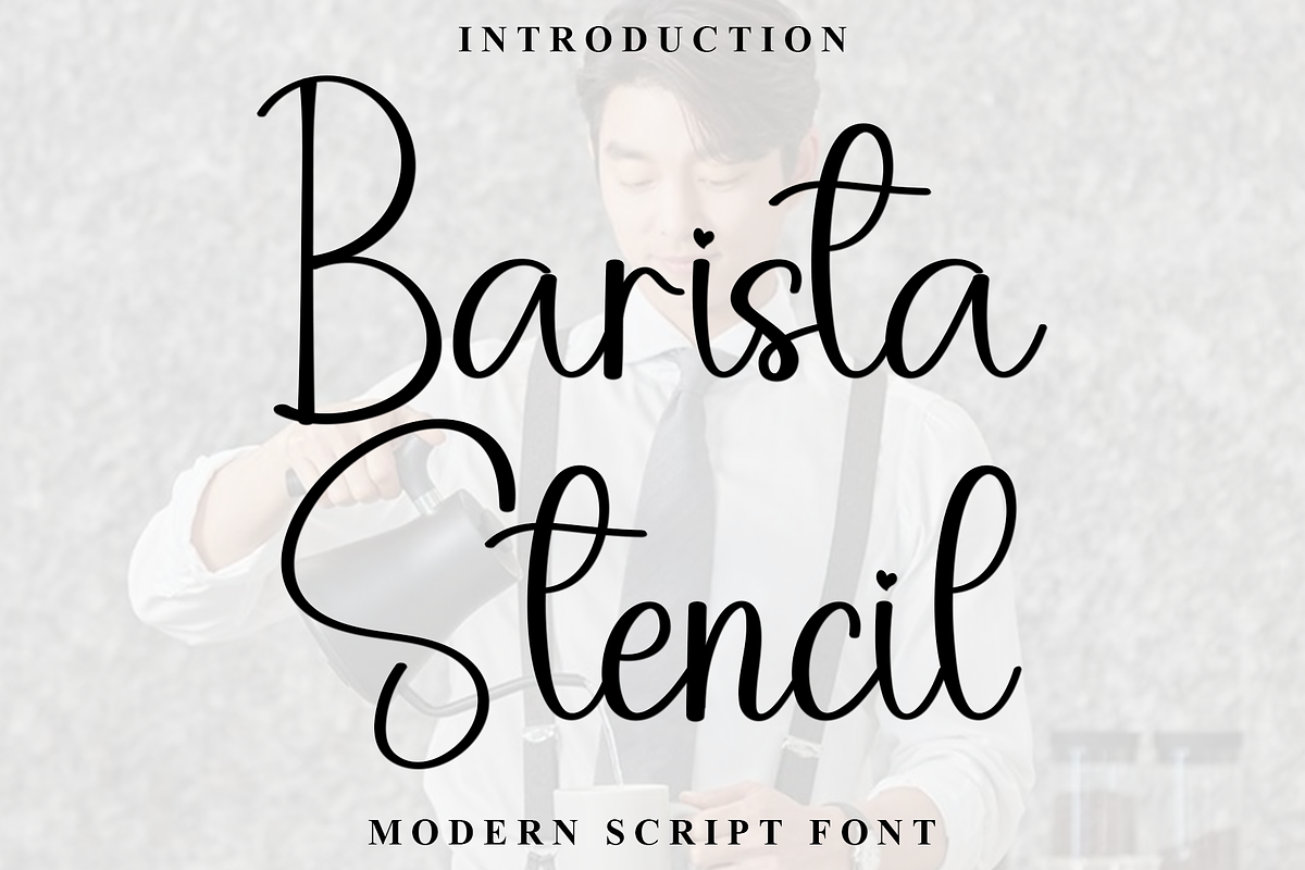 Barista Stencil, a Handwritten Font by FreshTypeINK (Photo 1 of 9)