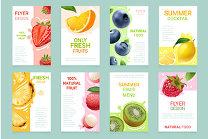 Realistic fruit flyers. Summer, a Food Illustration by Stock-Smart-Start