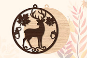 Autumn Deer Laser Cut SVG, an Object Graphic by DreamPrint404 (Thumbnail 3 of 3)