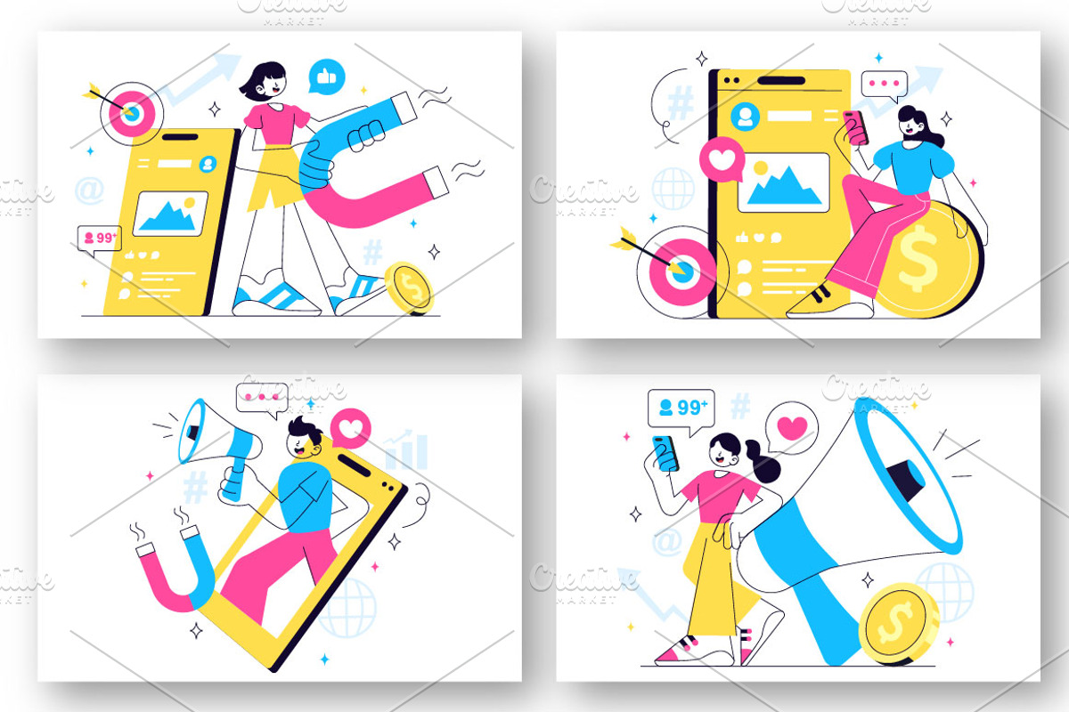 10 Influencer Marketing Illustration, a Person Illustration by denayunebgt (Photo 3 of 4)