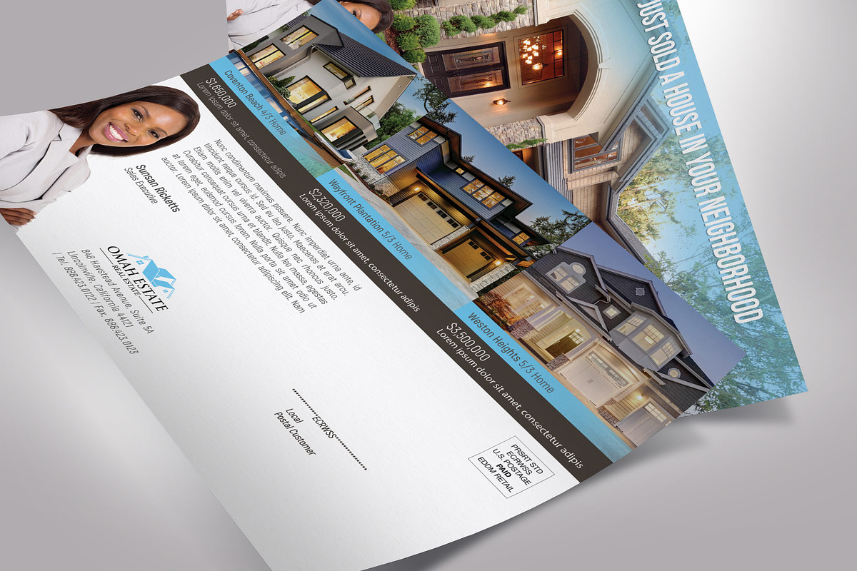 Real Estate EDDM Postcard Template, a Flyer Template by Godserv Designs