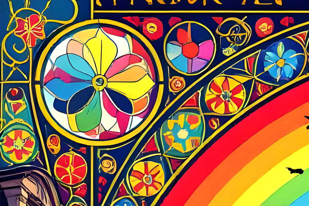 Art Nouveau European Street Rainbow, a Decorative Illustration by Sharon Schwalbe (Photo 1 of 2)