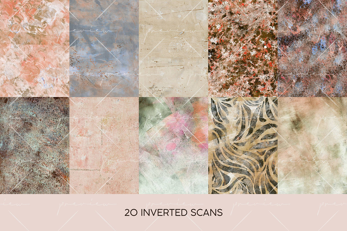 40 Autumn Textures, Gelli Scans