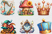 Watercolor Little Fairy Tale Clipart, an Illustration by Black Bird Studio (Thumbnail 2 of 6)