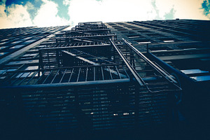 W i n d o w containing building, city, and ny
