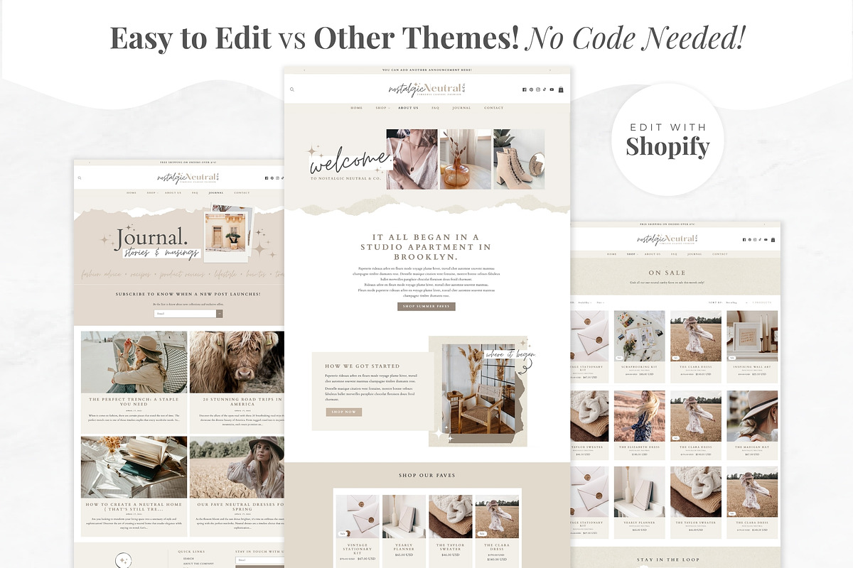 Shopify Theme | Nostalgic Neutral, a Shopify Template by Thirty One Palms Studio (Photo 2 of 8)