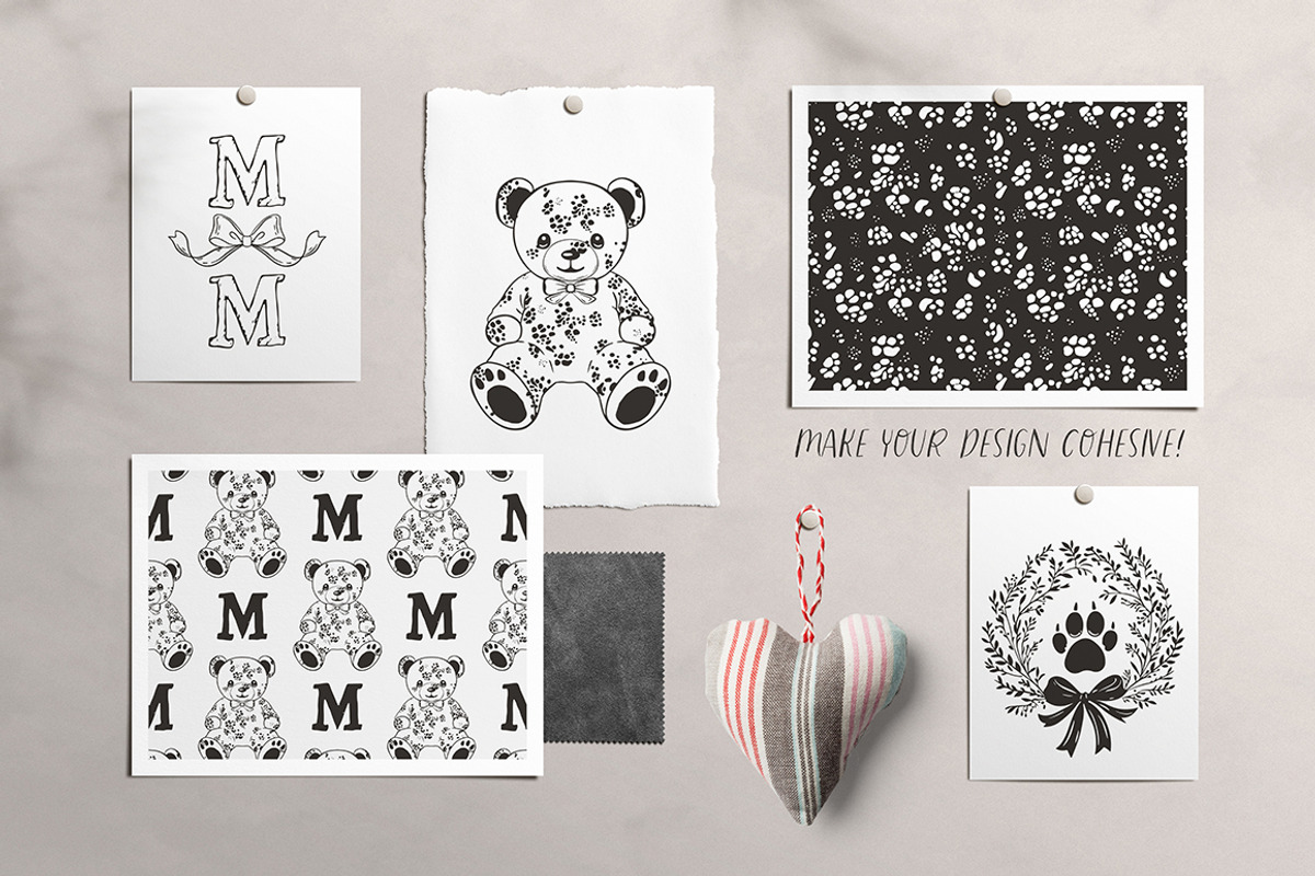 100 Teddy Bear linocut prints, an Object Graphic by DariSmartArt (Photo 13 of 15)