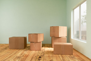 Moving boxes on the floor
