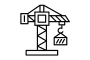 Crane Line Icon, an Outline Icon by Pexelpy (Thumbnail 1 of 2)