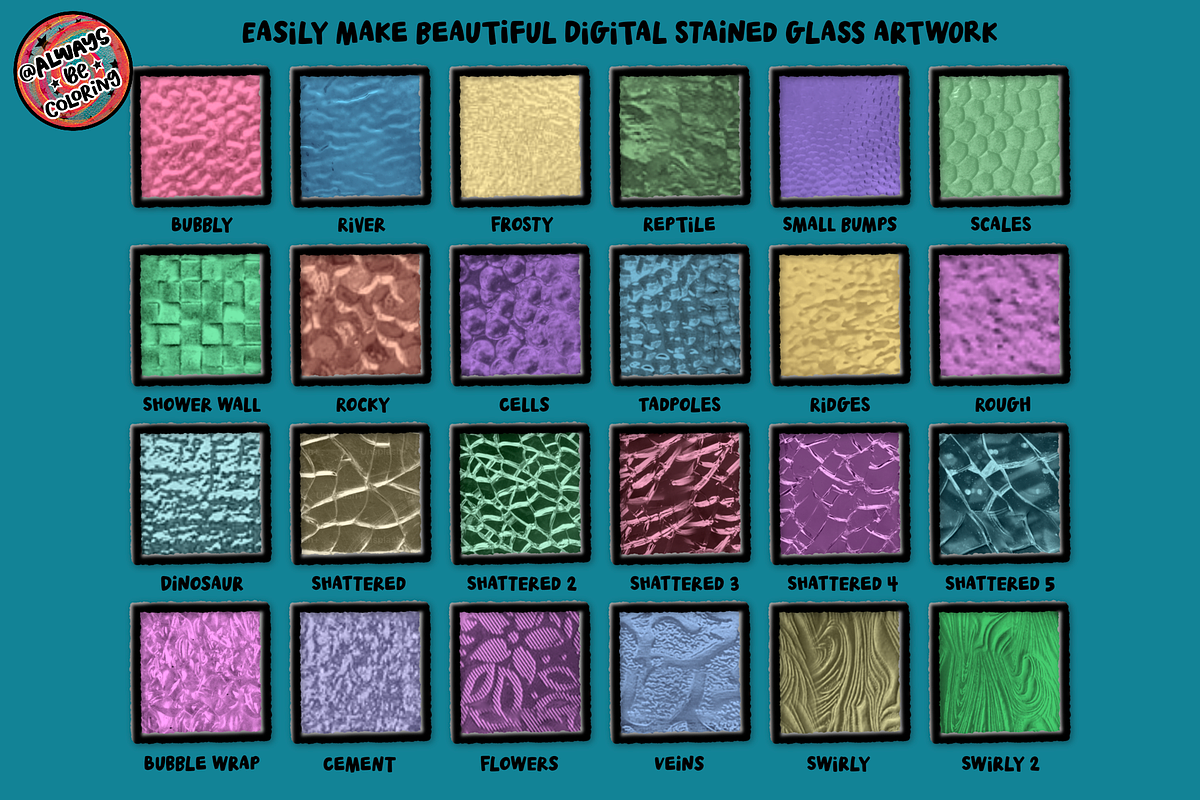 Procreate Stained Glass Kit Volume 2, a Brush Add-On by AlwaysBeColoring (Photo 6 of 10)