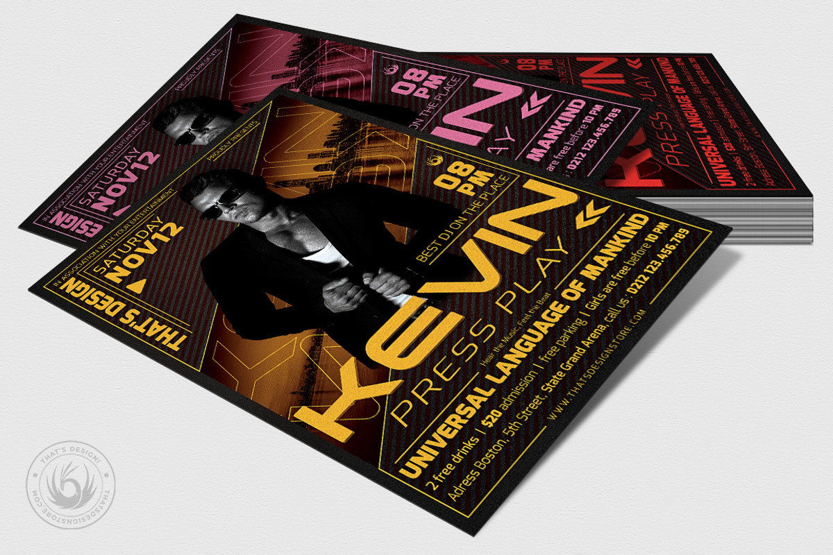 DJ Guest Flyer Template V3, a Flyer Template by ThatsDesignArt (Photo 4 of 9)