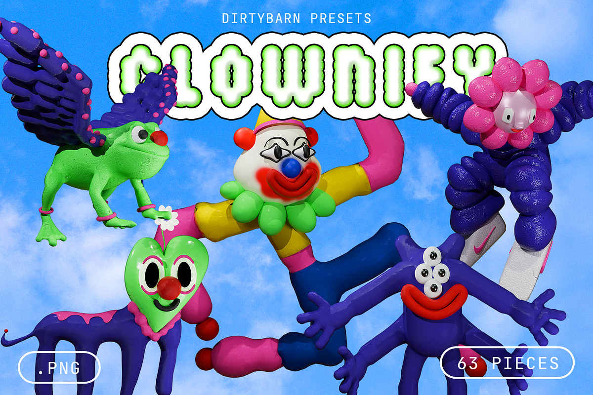 Clownify - 3D Shapes and Figure Pack, an Object Graphic by Dirtybarn (Photo 1 of 8)