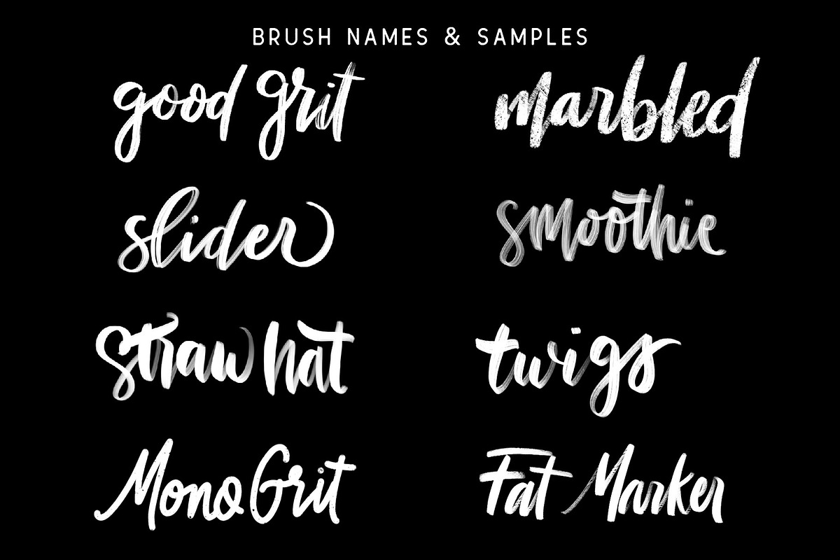 Lettering Starter Procreate Brushes, a Brush Add-On by Inky Pixels (Photo 2 of 6)