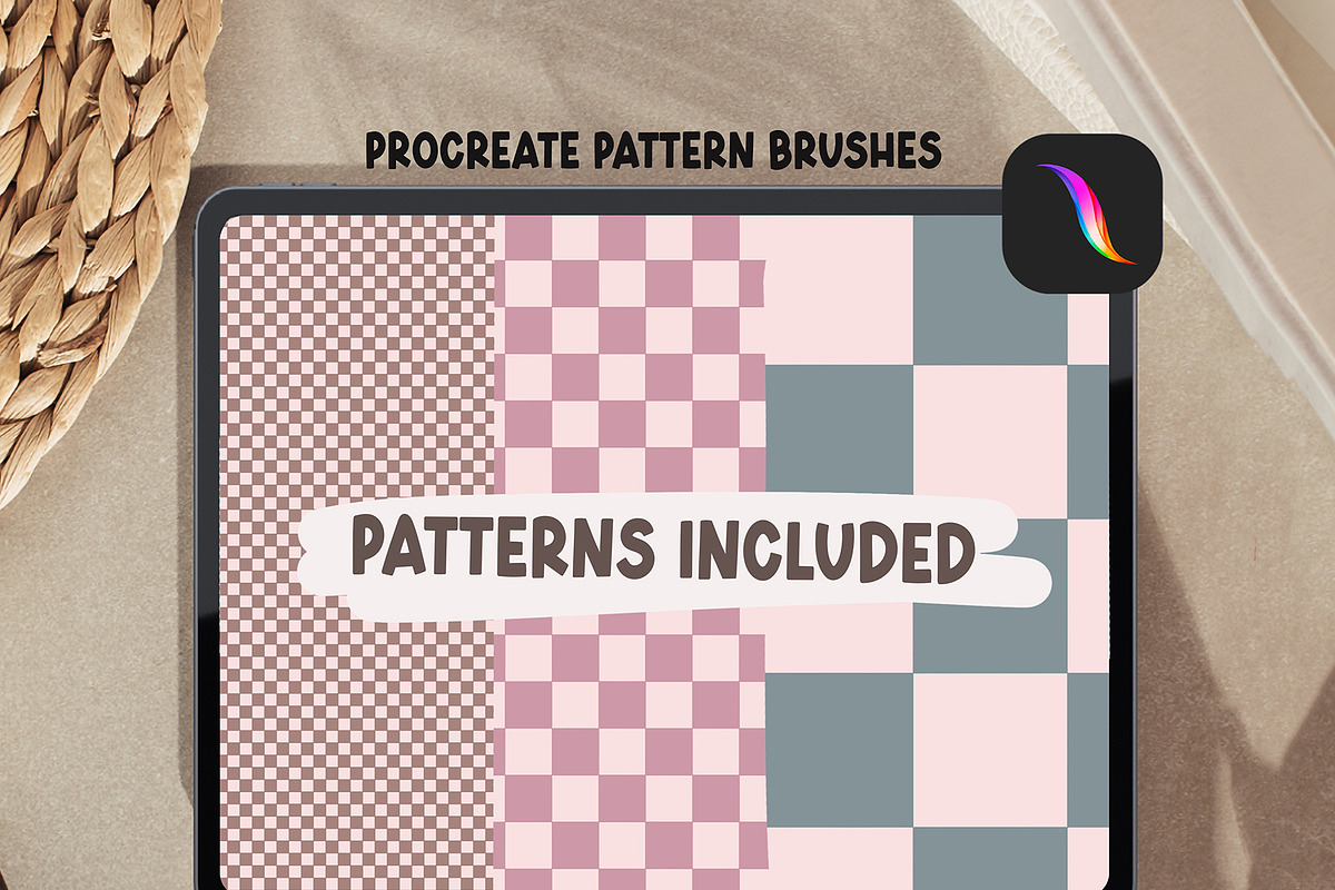 Checkered Procreate Brushes & Stamps, a Brush Add-On by Mastilo Designs (Photo 3 of 7)