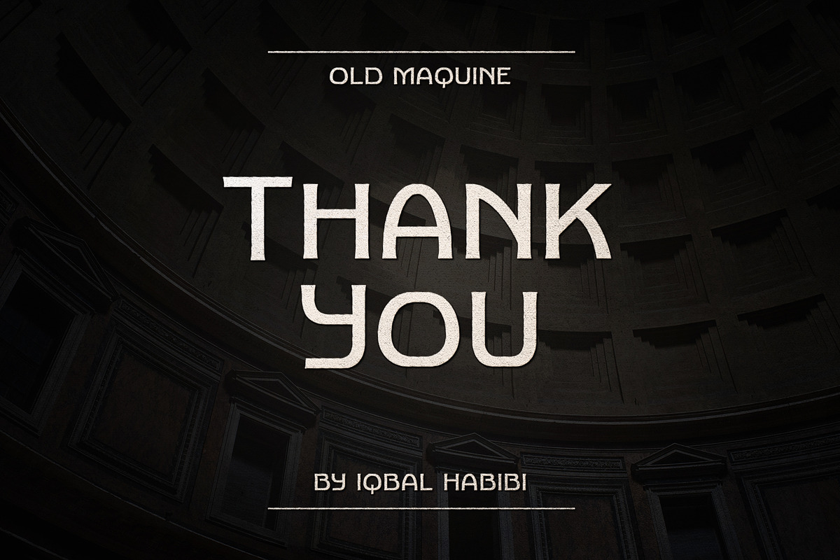 Old Maquine - Display Font, a Sans Serif Font by iqbal habibi (Photo 9 of 9)