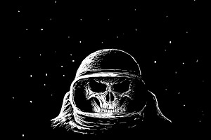 Skull Astronaut In Outer Space