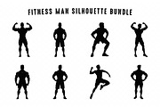 Fitness Silhouette Clipart Bundle, a Person Illustration by Gfx Expert Team (Thumbnail 3 of 3)