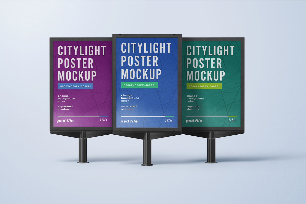 Citylight Poster Mockup Set, a Print Template by mockupatelier (Photo 8 of 12)