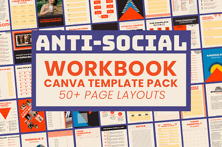 Anti-Social Workbook Canva Template, a Magazine Template by The Design Underbelly