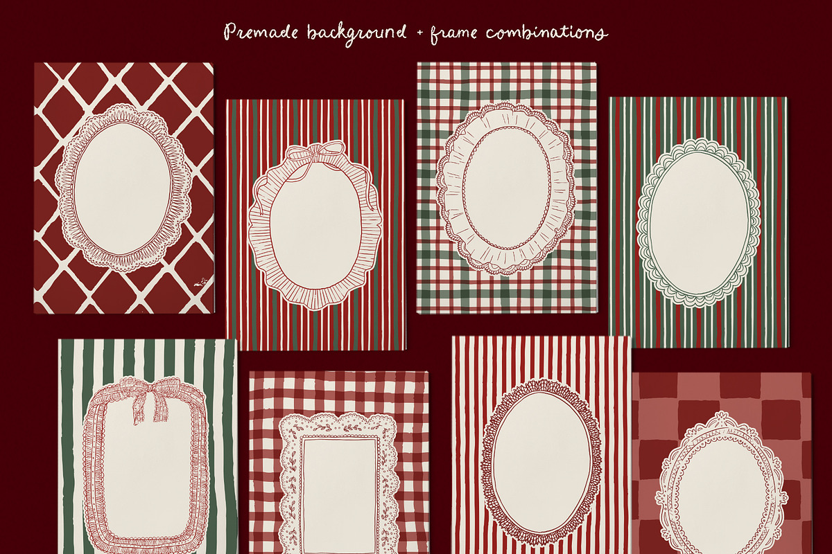 Vintage Christmas lace frames set, an Object Graphic by Cute Atelier (Photo 6 of 9)