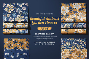 Garden Flowers - Seamless Pattern