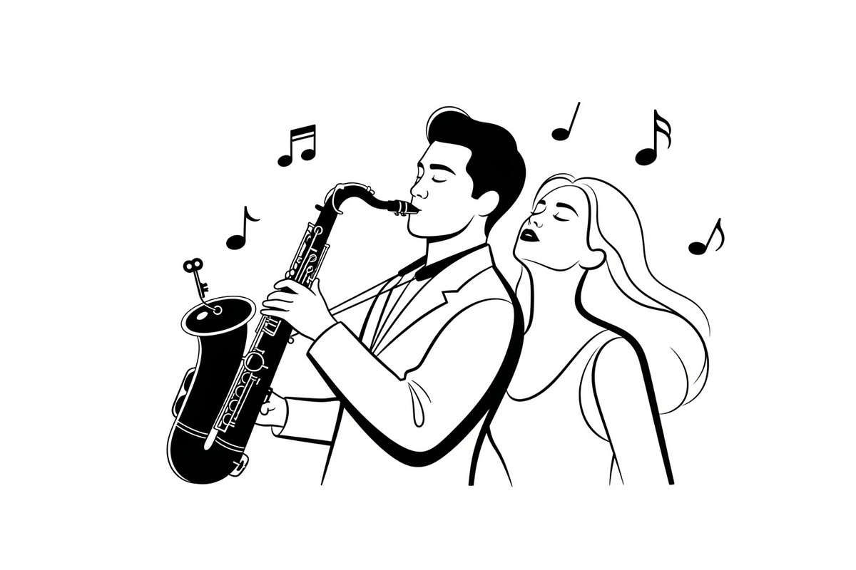 Saxophone Music Love Vector Bundle, an Illustration by Designs_River (Photo 14 of 51)