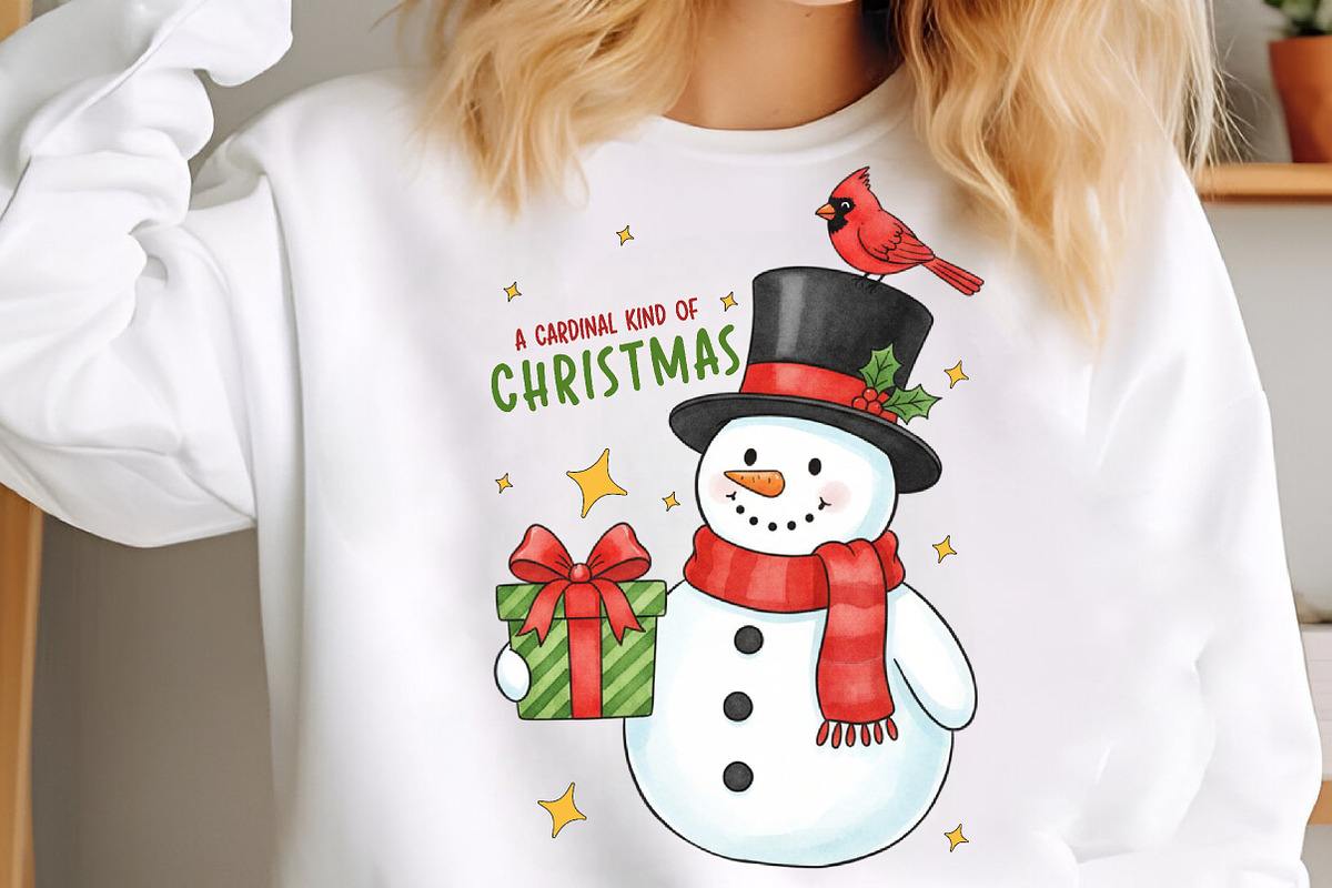 Christmas Snowman Cardinal PNG, an Illustration by SinaCreation (Photo 4 of 6)
