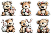 Whimsical Easter Teddy Bear Clipart, an Illustration by Sublimation Artist (Thumbnail 4 of 7)