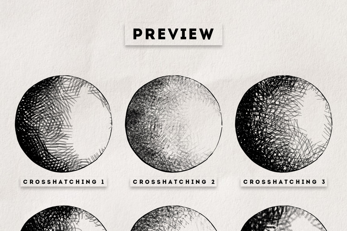 Crosshatching Procreate brushes, a Brush Add-On by MiksKS (Photo 3 of 7)