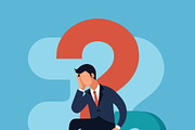 suit man contemplating question mark, a Person Illustration by SouravDesign (Thumbnail 3 of 3)