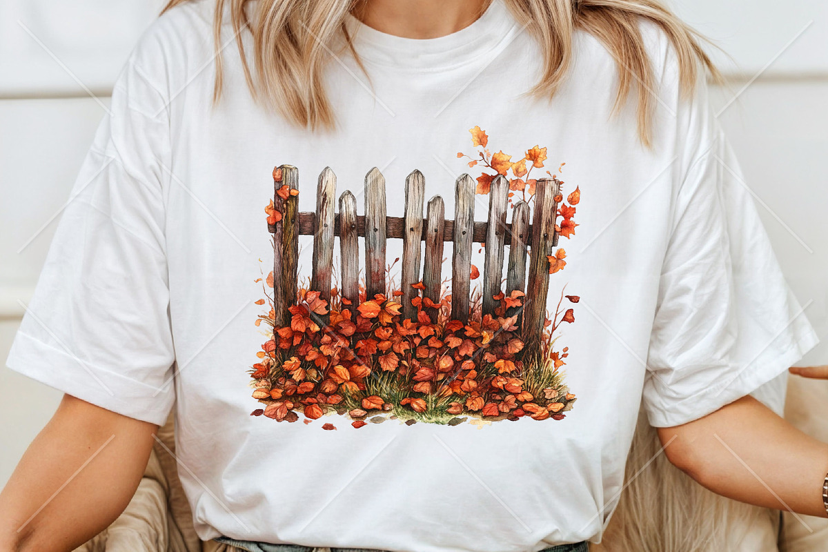 Whimsical Autumn Fence Clipart, a Seasonal Illustration by Canvas Craft (Photo 6 of 10)