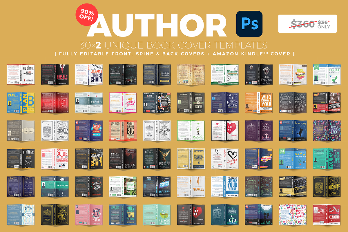 AUTHOR - Book Cover Templates Bundle, a Templates & Theme by Digital Goods (Photo 2 of 7)