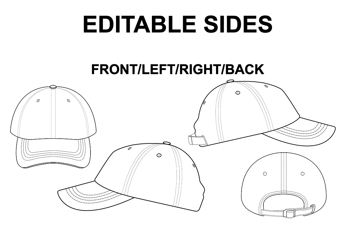 Dad Cap Tech Pack Flat Mockup, a Hat Mockup by Infinity Mockups (Photo 2 of 8)