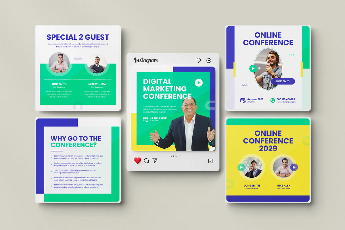 Conference Social Media Post Canva, a Social Media Template by Pixelpick (Photo 2 of 5)